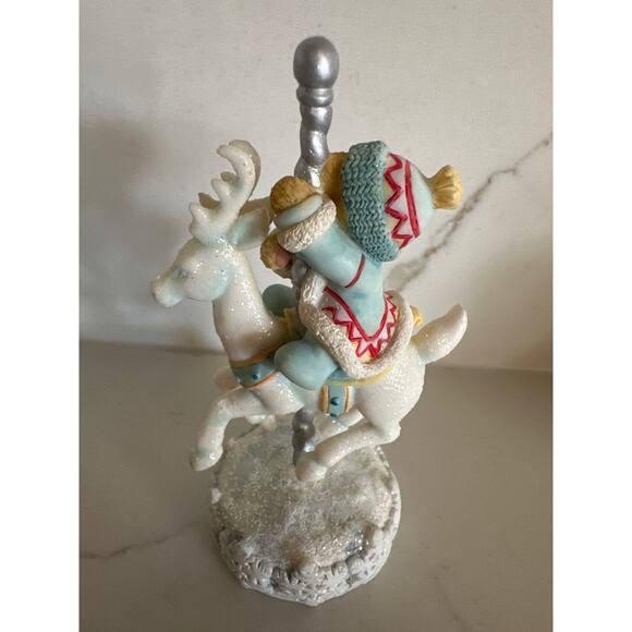 Cherished Teddies 118760 FROSTY FUN Riding Reindeer Carousel Avon Exclusive 2005 - Picture 4 of 6